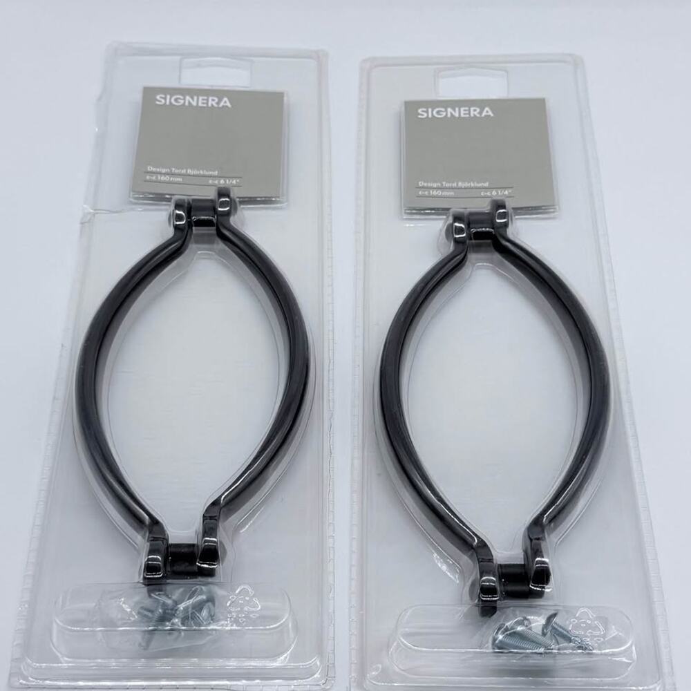 NEW 6 1/4-Inch IKEA Signera Black Bow Cabinet Pull Handles - 2 Packs (4 Handles)